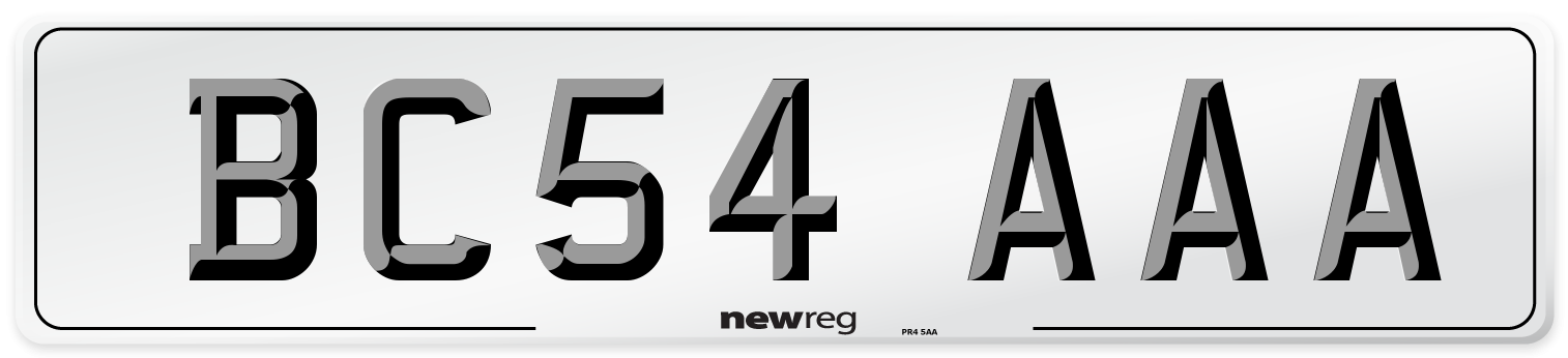 BC54 AAA Number Plate from New Reg